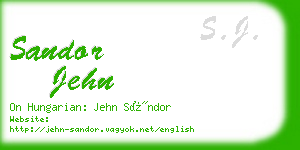 sandor jehn business card